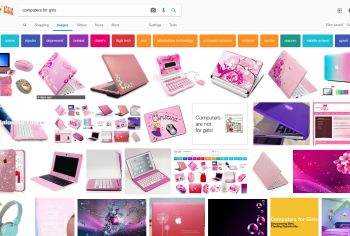 A google image search for computers for girls