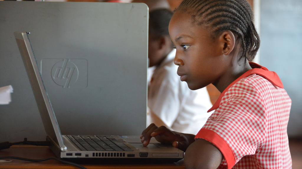 A child using a computer